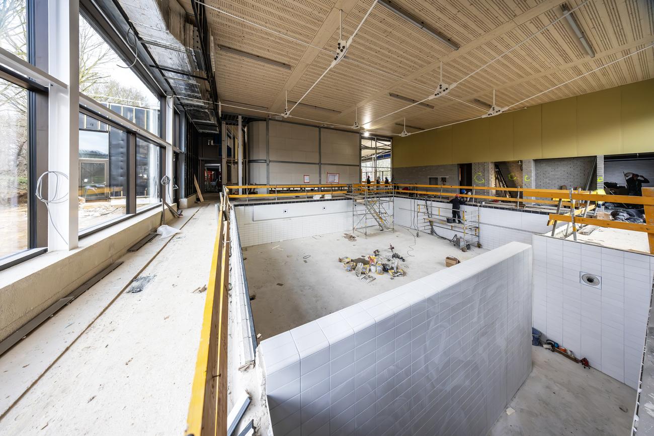 Voortgang bouw nieuwe zwembad