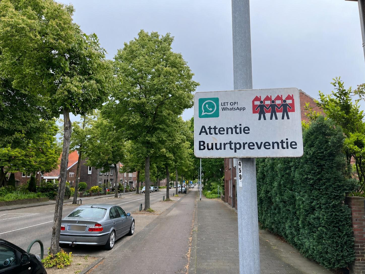 Bord met de tekst Attentie Buurtpreventie 
